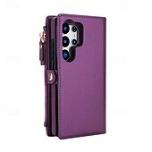 abordables Carcasas Samsung-teléfono Funda Para Samsung galaxia S25 S25 Más S25 Ultra S24 Plus S24 S24 Ultra Plus S24 FE A14 A72 A73 Tarjetas billetera Cremallera con cordón Ranura para tarjetas Retro TPU Cuero de PU