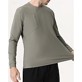 رخيصةأون هودي و سويت شيرت-رجالي قميص الجري قميص رياضي إحزم جيب كم طويل قمم ملابس الرياضة الخريف لون سادة سريع جاف متنفس المشي لمسافات طويلة اكتشف - حل رياضية ملابس رياضية ألبسة رياضية أسود أخضر أزرق داكن