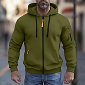 economico Felpa Tattica-Per uomo Felpa con cappuccio Felpa con cappuccio a zip intera Felpa con cappuccio in pile Felpa con cappuccio tattica Nero Bianco Verde militare Rosso Borgogna Con Cappuccio Semplice Cerniera Sport