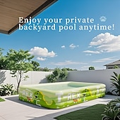 cheap Pools, Hot Tubs &amp; Supplies-1pc Large Ocean Themed Inflatable Swimming Pool with Marine Life Design (Turtles, Clownfish, Seahorses) - No Electricity Needed, Easy Setup &amp; Portable PVC Pool for Beach, Parties, Weddings, Music Fest