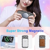 cheap iPhone Cases-Phone Case For Apple AirTag iPhone 16 iPhone 15 Pro Max Plus Back Cover Magnetic Adsorption Transparent Magnetic Support Wireless Charging TPU