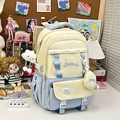 Недорогие Рюкзаки для детей и подростков-Школьный рюкзак для девочек в пастельных тонах в стиле кавайи – вместительный рюкзак с плюшевой игрушкой и карманом для монет для подростков и школьников