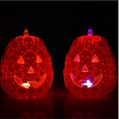 cheap Halloween Indoor-1 Pc Halloween Skeleton Pumpkin LED Electronic Candlelight Indoor and Outdoor Party Atmosphere Nightlight Colorful Dimming