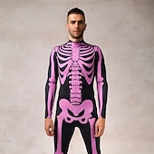 olcso Páros és csoportos jelmezek-koponya csontváz test halloween csoportos páros jelmezek teljes testes macskaruha ijesztő jelmez férfi női fiú gyermek felnőttek előadás buli klub halloween karnevál halottak napja könnyű