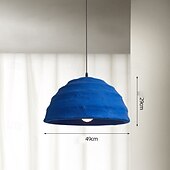 economico Luci a sospensione-Lampada a sospensione in ceramica blu Wabi, altezza 29 cm, luce bianca calda, attacco E26 e E27, catena regolabile