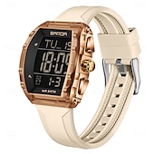 abordables Montres numériques-Sanda 6286 Montre électronique pour étudiant de type tonneau de vin Réveil multifonctionnel Montre numérique électronique pour étudiant Réveil