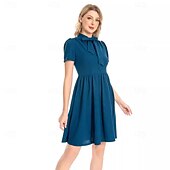 levne Šaty-Retro 50. léta Rockabilly Polední Šaty na šaty Flare šaty Maškarní kostým Dámské Dovolená Ležérní Dospělé Šaty Jaro léto