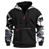 abordables sudaderas basicas hombre-Hombre Sudadera Sudadera con capucha y cremallera de un cuarto Rojo Azul Piscina Naranja Verde Trébol Gris Con Capucha camuflaje Retazos Bolsillo Deporte Diario Festivos Poliéster Ropa de calle
