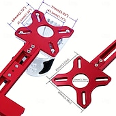 abordables Bricolage-Fraiseuse à bois multifonctionnelle 3 en 1 avec pince en aluminium - outil de coupe et de fraisage circulaire de précision avec support de rainure réglable, base rouge et rail en acrylique transparent