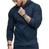 abordables Sudadera con capucha de vellón-Hombre Sudadera Sudadera con capucha y cremallera completa Sudadera con capucha de lana Sudadera táctica con capucha Sudadera con capucha forrada de polar Negro Verde Ejército Azul Marino Gris Con