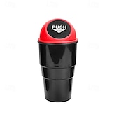economico deposito bagagli e viaggi-Mini cestino per rifiuti automatico con coperchio, portabicchieri impermeabile, contenitore per rifiuti da bracciolo, contenitore multifunzionale in plastica per l&#039;interno del veicolo.