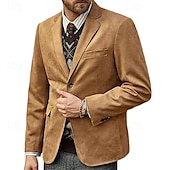 levne Pánské klasické blejzry-Pánské Blejzr z umělého semiše Blejzr Obchod Koktejlový večírek Svatebnívečírek Módní Na běžné nošení Jaro Podzim Polyester Pevná barva Kapsy Knoflíky Pohodlné Jednořadé Blejzr Černá Khaki Světle
