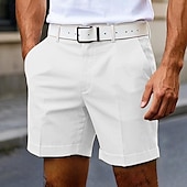 billige arbeidsshorts-Herre Dress Shorts Burmuda shorts Arbeidshorts Lomme عادي Komfort Knelengde utendørs Virksomhet Mote Fritid Svart Hvit