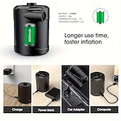 preiswerte Aktivität im Freien-Wiederaufladbare, tragbare, kabellose elektrische Luftpumpe mit 5200 mAh – doppelt verwendbar für Luftmatratzen im Schwimmbecken &amp;mehr - schwarz
