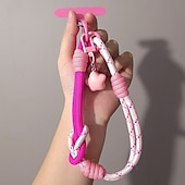 abordables Correas para el teléfono y muñequeras-Nueva cuerda corta para colgar el teléfono móvil con estampado de muñeca, bonita cuerda tejida corta de doble uso, resistente para viajes al aire libre para hombres y mujeres.