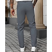 abordables Delgado-Hombre pantalones de traje Pantalones Chinos Bolsillo Botones Plano Comodidad Formal Fiesta Trabajo Moda Estilo clásico Negro Blanco Microelástico