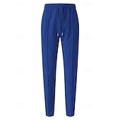 preiswerte Gerade Bein-Herren Jogginghose Hose Faltenhose Waffelhose Tasche Elastischer Bund Kordelzug Einfach Komfort Sport im Freien Täglich Mode Lässig Schwarz Weiß Mikroelastisch