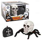 cheap Halloween Hanging &amp; Tabletop Decorations-Halloween Skeleton Decor Remote Control Toy, Scary Prank Tarantula Spider with Skeleton Design, Creepy Crawling Electric RC Toy for Haunted House, Trick Props, Kids &amp; Adults Party Favor