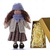 preiswerte Puppen-Waldorfpuppe mit Baumwollkörper, Künstlerpuppe, handgefertigte Mini-Anziehpuppe, DIY-Halloween-Geschenkbox, Verpackung, Segen (ausgenommen Kleintierzubehör) für Weihnachtsgeschenke