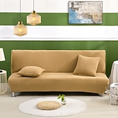 baratos Capa do sofá futon.-Capa de sofá-cama sem braços em tecido jacquard à prova d&#039;água, decoração de ano novo, capa protetora elástica para banco
