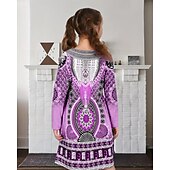 halpa 3D Shining Vision -mekko-Tyttöjen 3D Kuvitettu Mekko Pitkähihainen Kesä Kevät Loma Päivittäin Pyhäpäivä Prinsessa Kaunis Makea Lapset 4-12 vuotta Rento mekko A linjainen mekko Polvipituinen Normaali