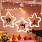 levne Halloween v interiéru-1 ks 27,6 cm halloween netopýr duch čaroděj klobouk dýně černá kočka netopýr přísavka led přísavka okenní světlo párty okno vnitřní atmosféra dekorativní světlo aaa baterie box teplé světlo běžící