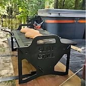 halpa Grillit ja ulkoruoanlaitto-Kokoontaitettava grilli helppoa säilytystä varten Teräksinen helposti kannettava rakogrilli Kokoontaitettavat grillit sopivat täydellisesti retkeilyyn, matkustamiseen ja ulkogrilliin