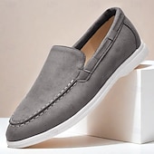 abordables Chaussures sans lacets &amp; mocassins-mocassins pour hommes en daim bleu clair avec semelle blanche confortable - parfaits pour une tenue décontractée et estivale