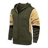 economico Giacche da corsa-Per uomo Felpa con cappuccio sportiva Giacca cardigan in pile Tasca Manica Lunga Top Athleisure Autunno Antivento Caldo Escursionismo Allenamento Atletico abbigliamento sportivo Abbigliamento sportivo