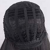 baratos Perucas de festa-Black Long Straight Wig for Women – Realistic Scalp, Full Head Cap, Lolita &amp; JK Style, Perfect for Halloween Cosplay, Manga Characters, and Everyday Wear