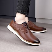 economico Casuale-Per uomo Oxfords Camminata Casual Pelle PU Confortevole Antiscivolo Traspirante Allacciatura Nero Marrone Autunno Inverno