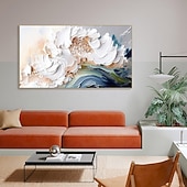 abordables Pinturas abstractas-Pintura al óleo hecha a mano, lienzo, arte de pared, decoración moderna abstracta, textura de ondas de aceite gruesas para sala de estar, decoración del hogar, marco estirado, pintura colgante/lienzo