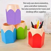 preiswerte Aufbewahrung &amp; Organisation-7 Stifthalter in Bleistiftform als Geschenk zum Schulanfang, niedlicher Cartoon-Schreibwaren-Organizer mit Fächern, tragbare Bleistift-Aufbewahrungsbox für Schüler, Zeichnen, Schulklassenzimmer,