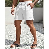 economico Pantaloncini casual-Per uomo Shorts Pantaloncini Estivi Pantaloncini casual Tasca Elastico in vita Coulisse Semplice Comodità Traspirante Corto All&#039;aperto Vacanza Canotta sportiva Casual Nero Bianco Micro-elastico