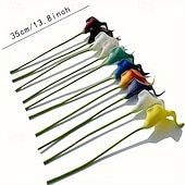 levne Umělé rostliny a květiny-20 svazků umělých stonků lilií, kala a lotosových květů v 18 barvách, realistické umělé květiny na Valentýna, Den matek, svatební kytice, fotografické rekvizity, venkovní a vnitřní dekorace