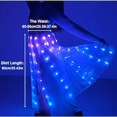 abordables electrodomésticos-Nueva falda de baile LED para adultos, accesorios de danza del vientre, luz blanca, ropa de baile luminosa, disfraces de fiesta de Halloween