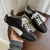 billiga Herrsneakers-Herr retro gula och bruna sneakers med ventilerande ovandel och halkfri sula, sportinspirerade vardagsskor för pendling, resor och vardagsbruk
