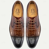 preiswerte Klassische Anzugschuhe-Oxford-Schuhe aus echtem Leder mit Krokodilprägung für Herren – eleganter Schnürschuh für modebewusste Männer, Hochzeitsempfänge und geschäftliche Veranstaltungen
