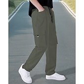 economico Pantaloni cargo-Per uomo Pantaloni Cargo Pantaloni Elastico in vita Coulisse Multi-tasche Semplice Mimetico Indossabile All&#039;aperto Quotidiano Campeggio &amp; Escursionismo Moda Classico Nero Verde militare