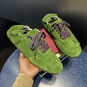 abordables Baskets-Baskets décontractées à lacets en daim vert pour hommes avec tige texturée et semelle souple, style urbain rétro pour un usage quotidien, des promenades le week-end et des sorties urbaines
