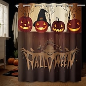 abordables Bain d&#039;Halloween-Rideau de douche d&#039;Halloween avec crochets en polyester lavable et imperméable, décoration de salle de bain et baignoire