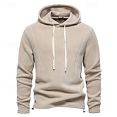 baratos camisolas de lã-Homens Moletom Moletom de lã Tático Azul Marinha Verde Cáqui Cinzento Com Capuz Tecido Patchwork Desportos e Ar livre Casual Diário Roupa de rua Legal Designer Outono &amp; inverno Roupa Moletons Moletons