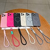 levne Pouzdra pro iPhone-telefon Carcasă Pro iPhone 16 15 14 Pro Max Plus iPhone 13 Pro Max Zadní kryt s Lanyardem Podpora bezdrátového nabíjení Nárazuvzdorné Retro