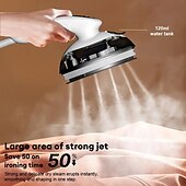お買い得  家庭用器具-ハンドヘルド衣類スチーマーポータブルアイロンマシン、25秒の高速加熱と90度回転可能なデザイン、コンパクトで軽量、自宅旅行キャラバン寮旅行に最適
