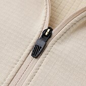 abordables Tapas-Hombre Sudadera de polar Sudadera con un cuarto de cremallera Manga Larga Escote Chino Camiseta Al aire libre Mantiene abrigado Invierno Poliéster Negro Azul Albaricoque Pesca Tenis Corriendo