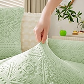 billiga Sofföverdrag-1 styck komplett paket enfärgat bohemiskt sofföverdrag i muxing jacquard-stil elastiskt jacquard-sofföverdrag som skyddar soffan från kattklor kan användas året runt utrustat med örngott
