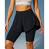 economico Pantaloni corti da corsa-Per donna Pantaloncini da corsa con collant Shorts da allenamento 2 in 1 Vita Alta Pantaloni Athleisure Palestra Allenamento Asciugatura Rapida Traspirante Allenamento in Palestra All&#039;aperto Corsa