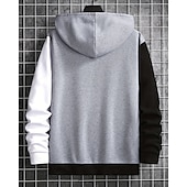 economico Felpa con cappuccio in pile-Per uomo Felpa con cappuccio Felpa con cappuccio a zip intera Felpe con cappuccio e zip Giacca in Pile Felpa con cappuccio in pile Bianco Con Cappuccio Semplice Patchwork Tasca Sport &amp; Outdoor