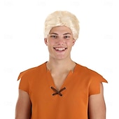 cheap Movie Character Wigs-The Flintstones Men&#039;s Barney Rubble Costume Wig Napoleon Dynamite Wig  Halloween Cosplay Party Wigs