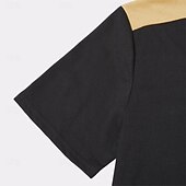 billiga grundläggande t-shirts-Herr T-shirt T-shirts Kortärmad Krage Sommar Färgblock Vintage Mode Spetsknuten Mönster Ledigt Dagligen Sport Mörkbrun Drak Grey Blå Topp t-shirt för män